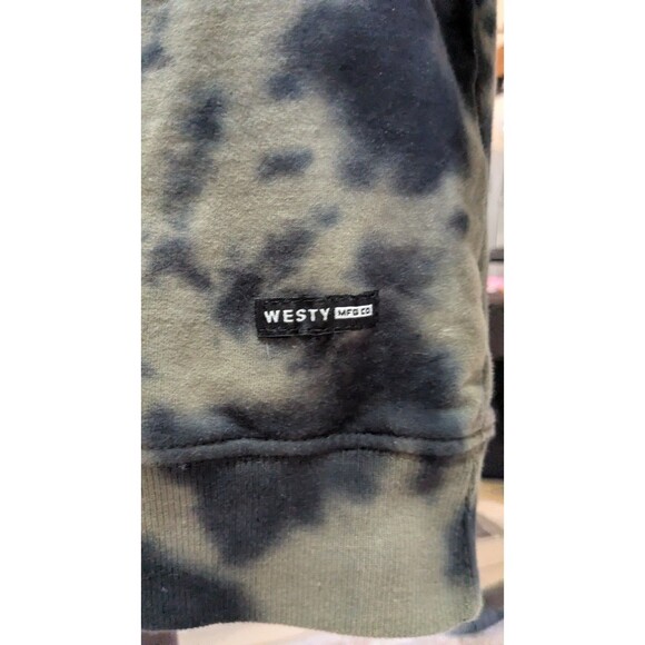 Westy Black and Olive Tie Dye Long Sleeve Sweatshirt M - Picture 3 of 5